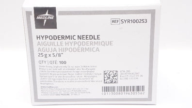 Medline SYR100253 Hypodermic Ndle. 25G x 5.8In - Box of 100